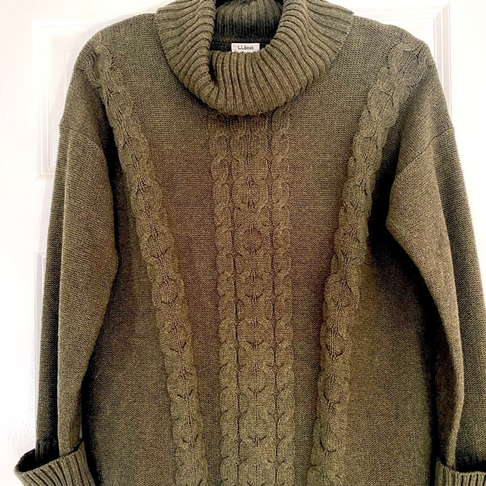 LL BEAN pattern sweater | S | cowl neck | NWT